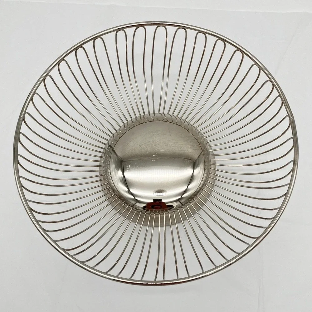 Alessi Wire Centerpiece Fruit Basket 826/24 9.5in Silver Stainless Steel